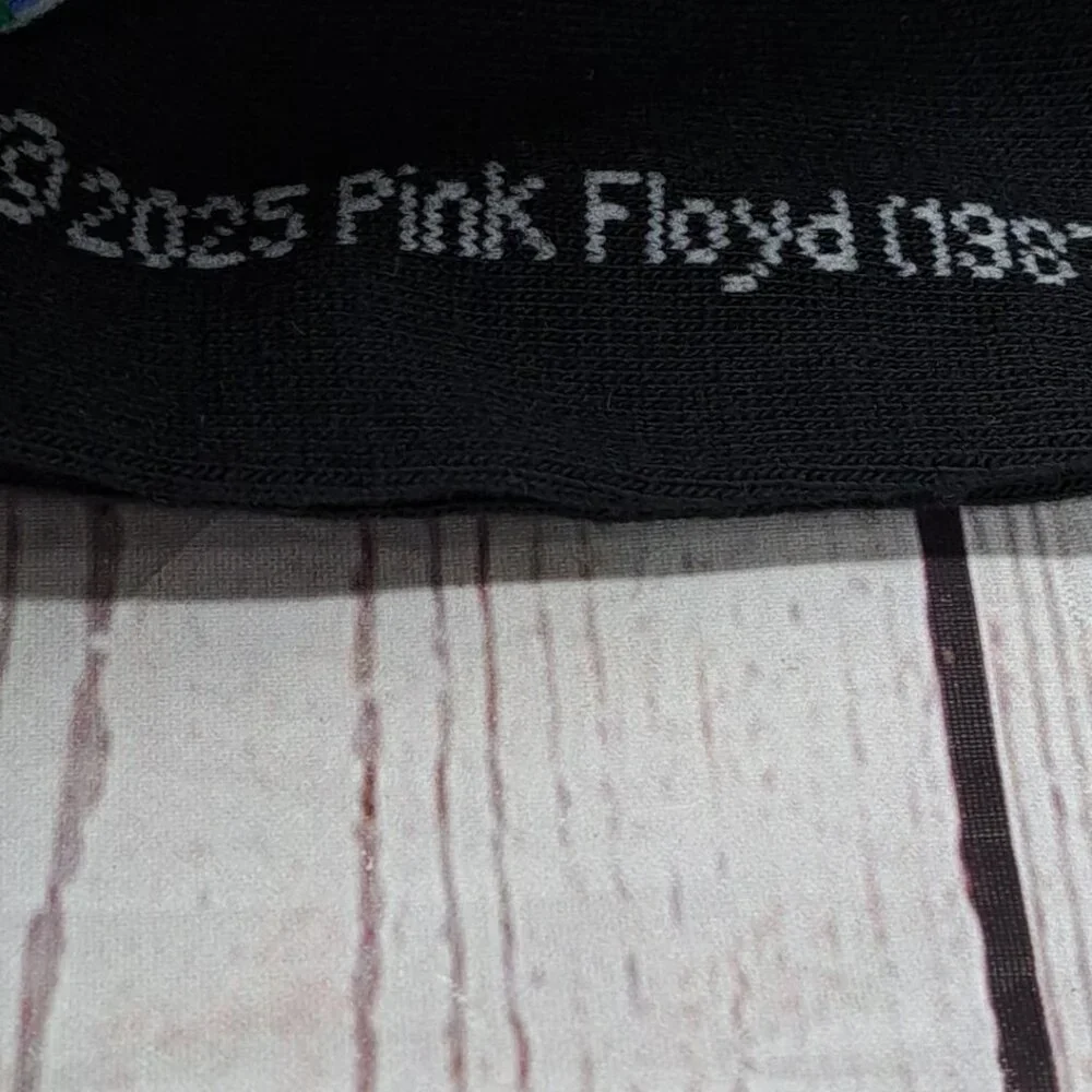 2 Pair Pink Floyd Prizm Dark Side‎ Moon Men's Crew Socks Black One Size (7-12)
